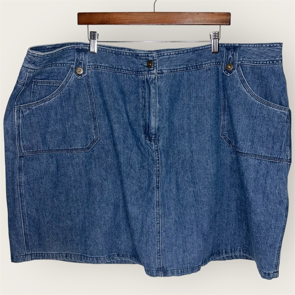 Penningtons Denim Skort Blue Jean Skirt w/ Built-in-Shorts - Size 28